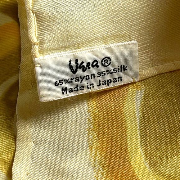 Vintage Vera Neumann Rayon Silk Gold Paisley Rectangle Scarf 11.5 X 53" - Picture 3 of 11